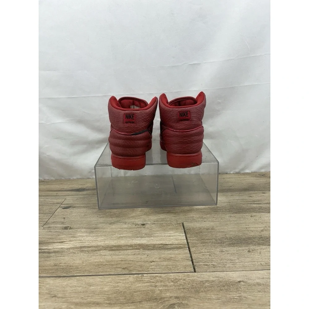 Nike‎ Air Python Gym Red Snakeskin Leather Mid Top Sneakers 705066-601 Mens
